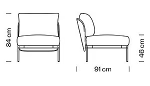BLOOM 1201 - Upholstered fabric armchair by Et al. - view 3